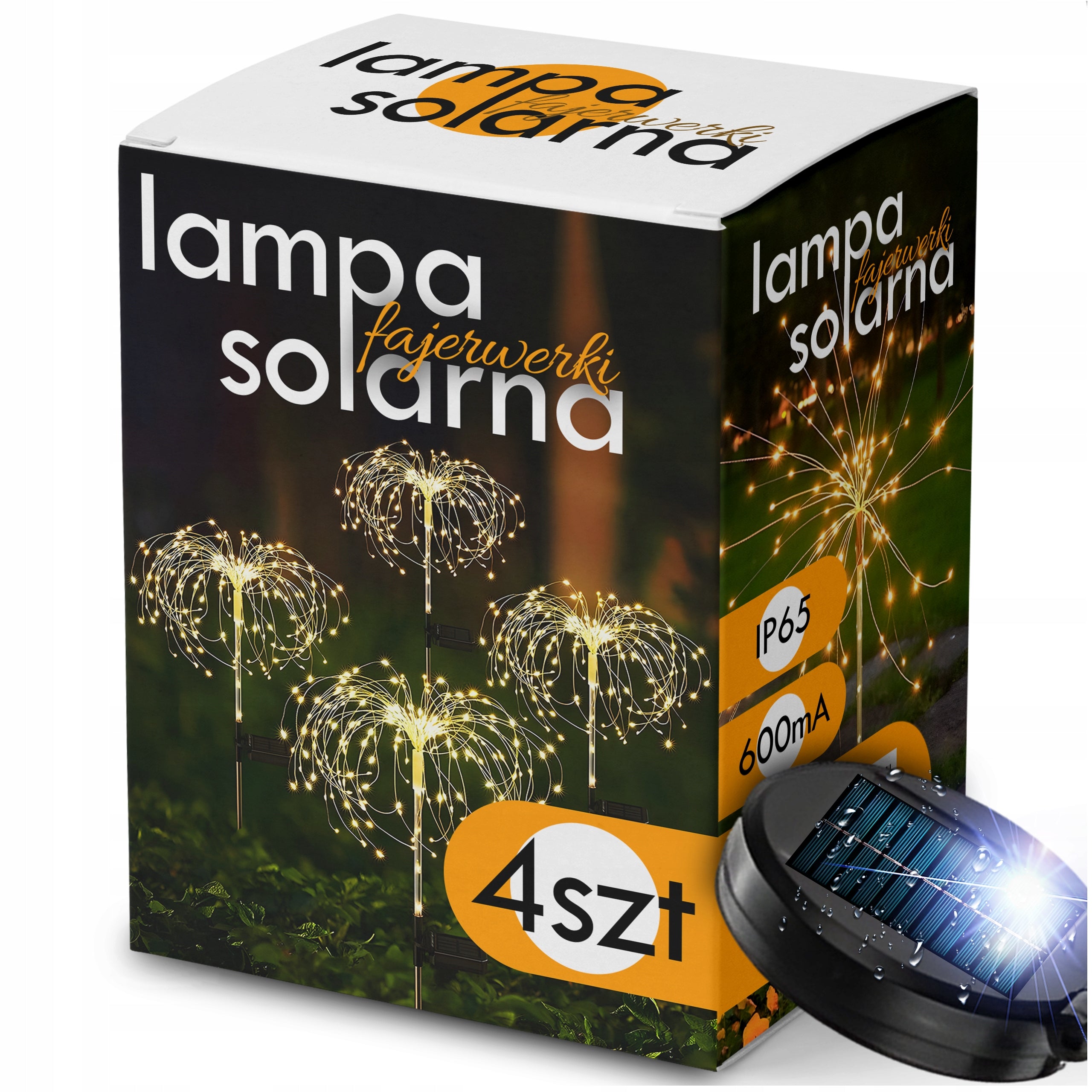 4X SOLAR PITCHED GARDEN LAMP WATERPROOF DUSK SENSOR DANDELION