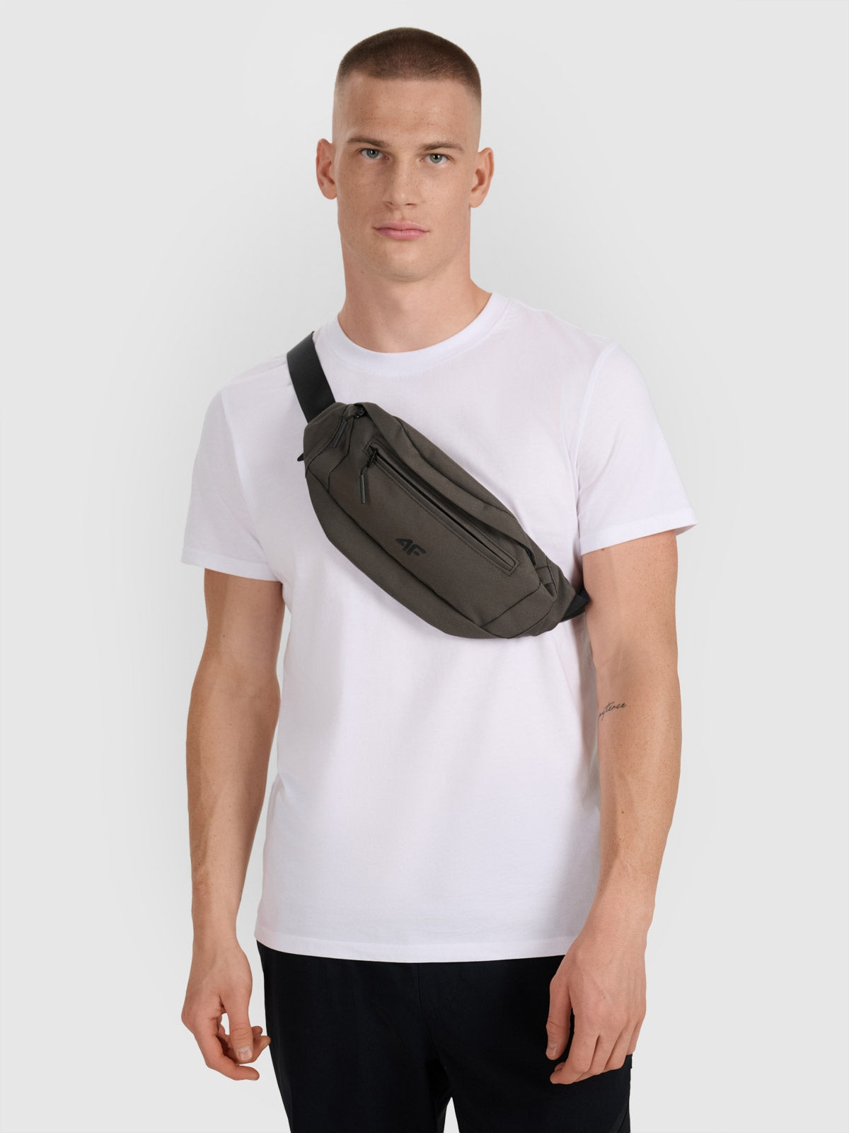 4f Waist BUM BAG waterproof impregnation 14x34cm u142 GRAY Brand 4F