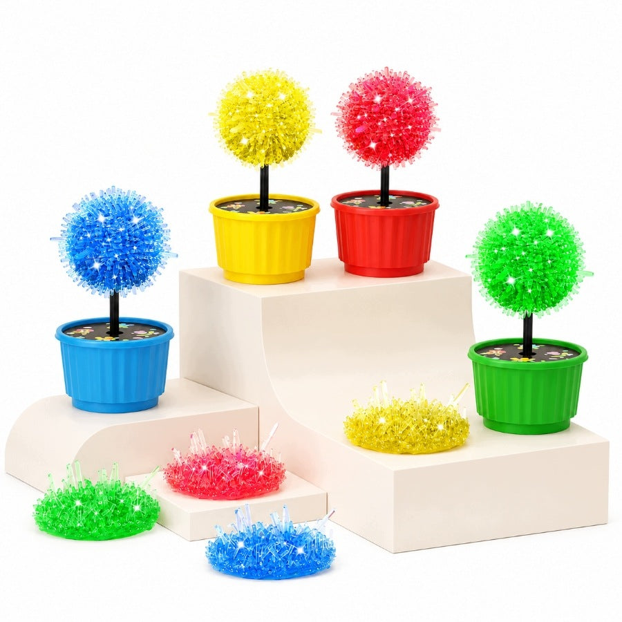 4in1 Crystal Breeding Kit Small Chemist Scientific Experiment For Kids Manufacturer code Zestaw edukacyjny 4 drzewka 4 kryształy