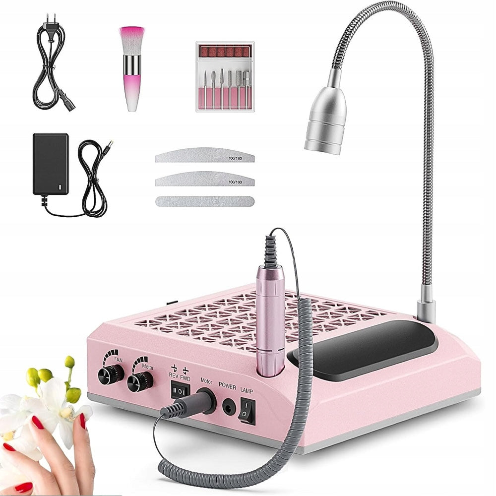 4in1 Dust Absorber Milling Machine For Manicure Nail With Led 80w 30000 Rpm