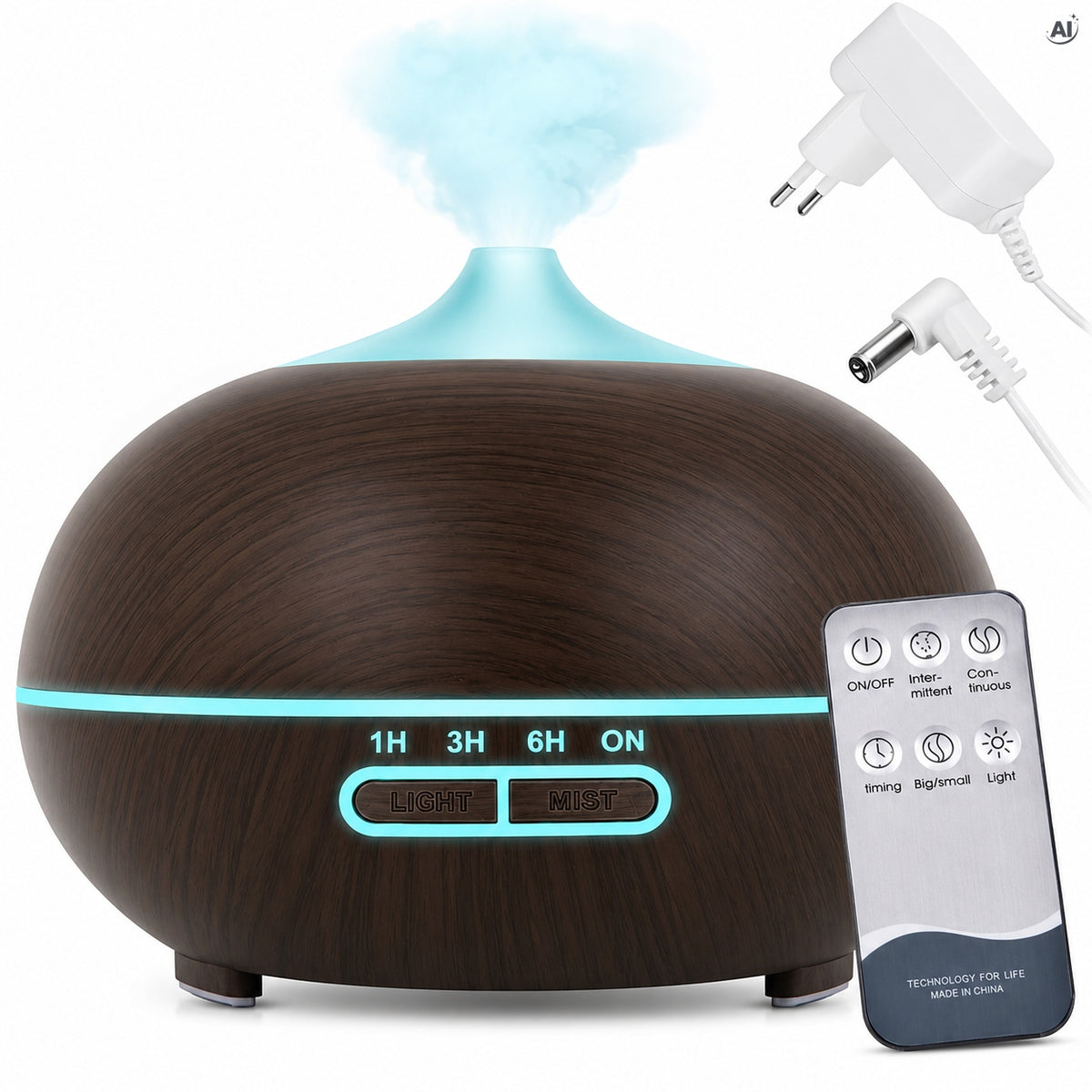 4in1 LED HUMIDIFIER + Remote Control AROMATHERAPY IONIZATION 500 ml