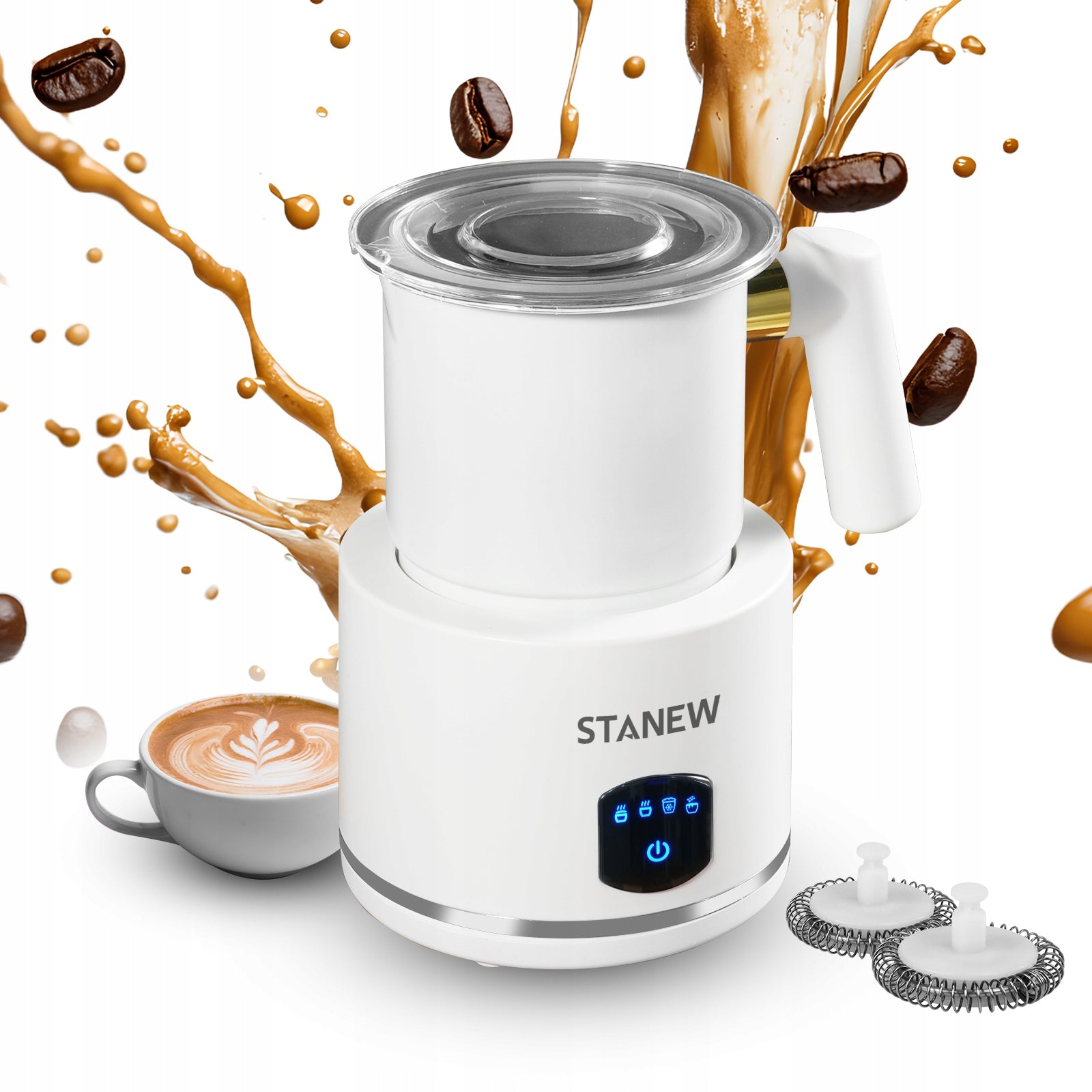 4in1 MILK FROTHER WITH HEATER+MAGNETIC SYSTEM WHITE 600ML