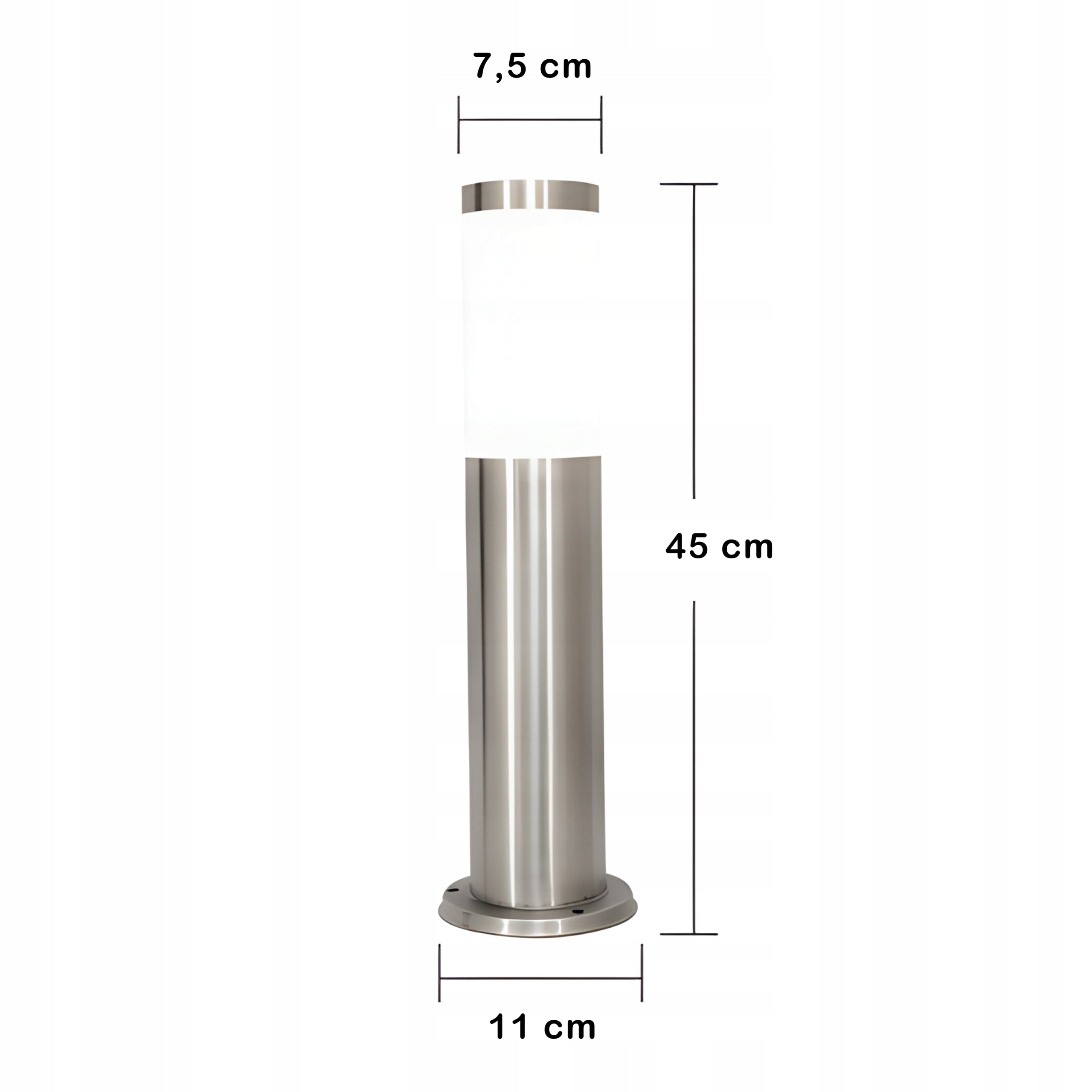4x GARDEN LAMP LED STANDING POST E27 OUTDOOR 45 CM SILVER ROUND Packaging status original