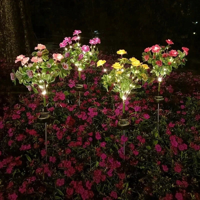 4x GARDEN SOLAR LAMP LED HAMMERED FLOWER SOLAR LIGHTS GARDEN FLOWERS Manufacturer code HQG54472X4
