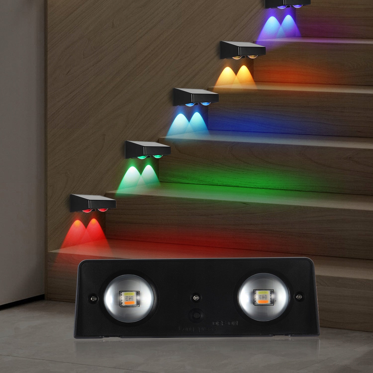 4x LED SOLAR LAMP RGB OUTDOOR SOLAR LIGHT 2LED WALL LAMPS FOR FACADE Light source power 5 W