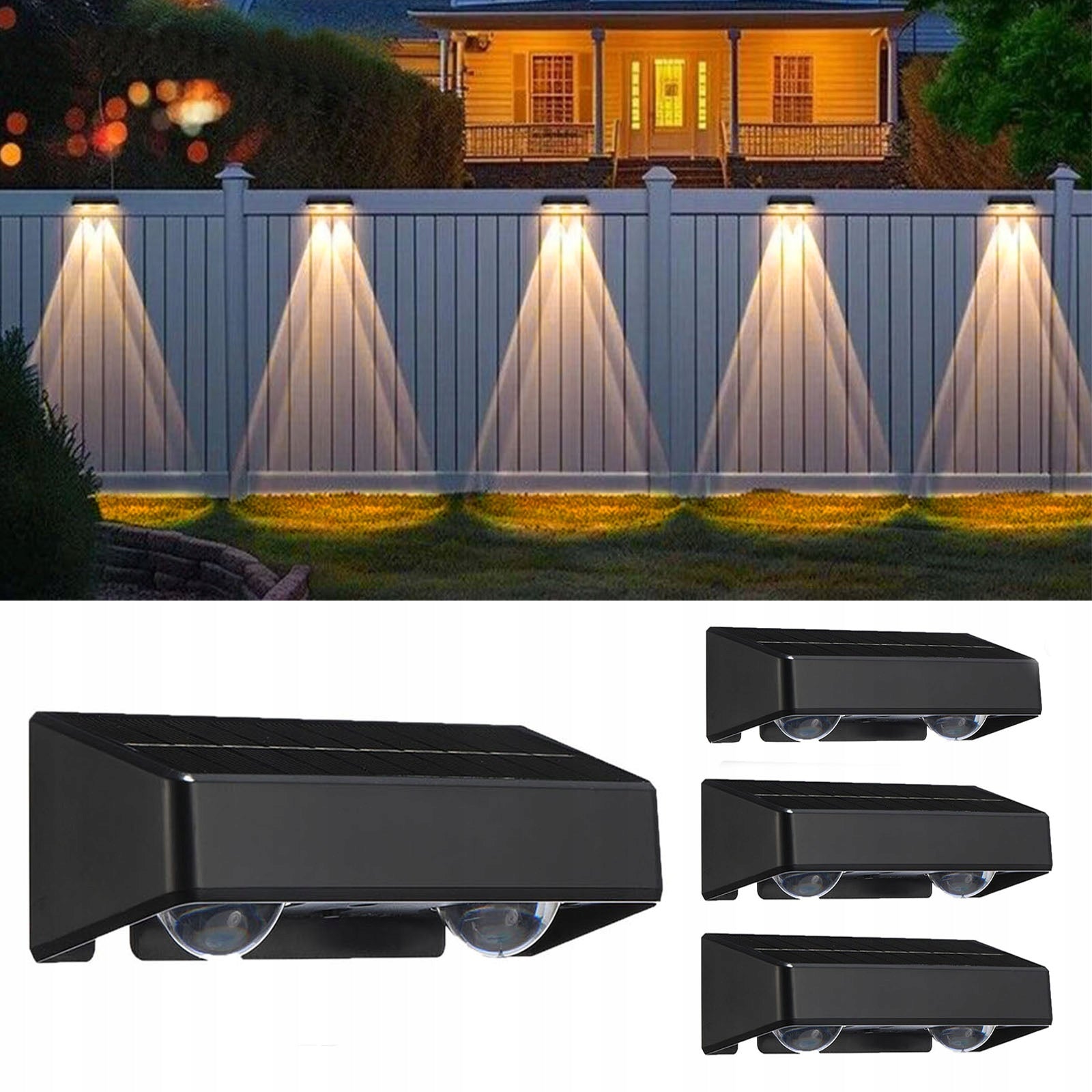 4x LED SOLAR LAMP RGB OUTDOOR SOLAR LIGHT 2LED WALL LAMPS FOR FACADE Manufacturer code KF04Y Iris