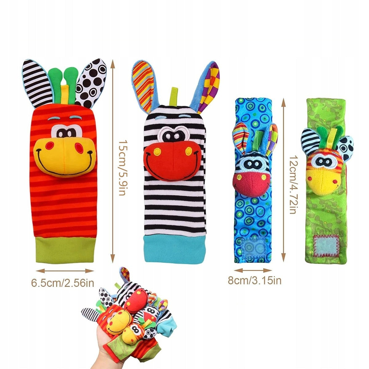4x SENSORY SOCKS AND 3D RATCHET HEADBANDS FOR BABIES FOR GIFT Kid's age 4+ months