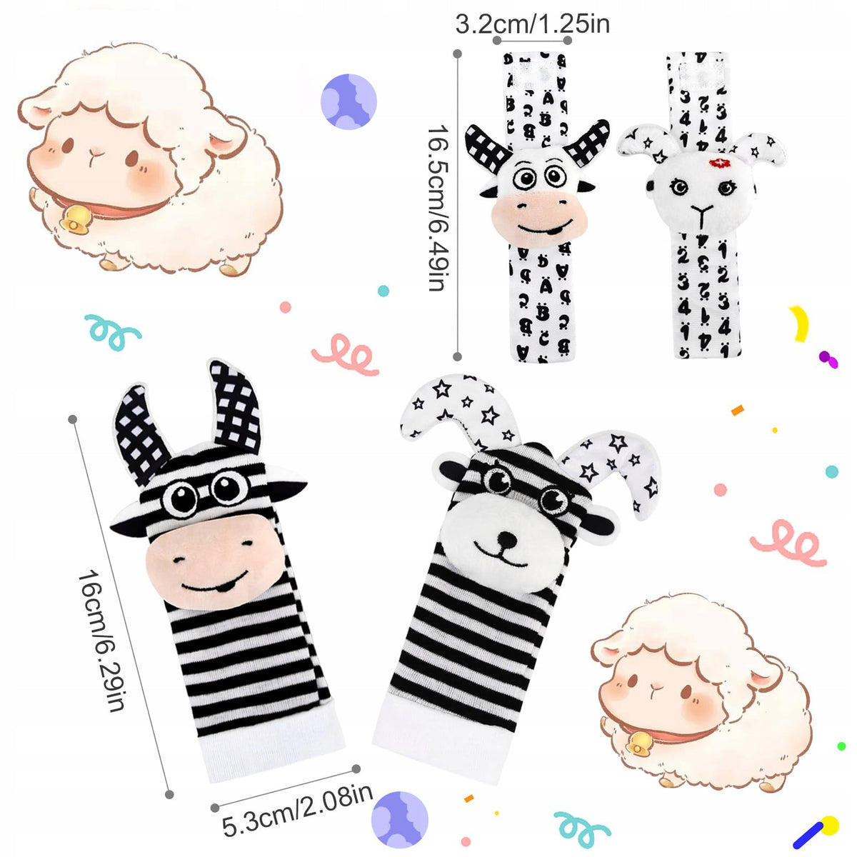 4x SENSORY SOCKS AND 3D RATCHET HEADBANDS FOR BABIES FOR GIFT Packaging status original