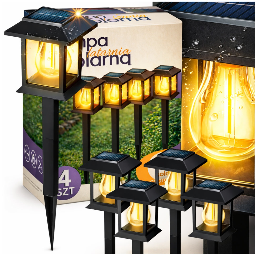 4x SOLAR LAMP Punched Garden LED BULB Lamps Twilight Sensor IP65