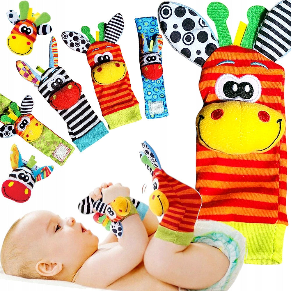4x Socks Headbands Rattle Sensory Toy For Infants