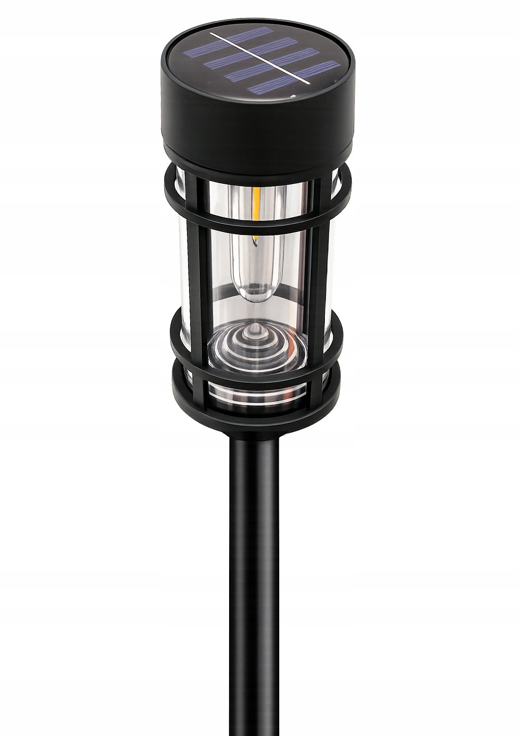 4x Solar LED Garden Lamp Lantern + Bulb Filament Solid Construction Color black