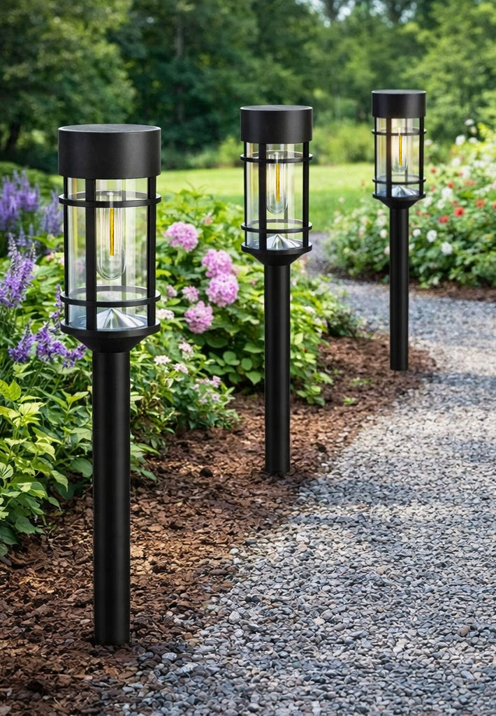 4x Solar LED Garden Lamp Lantern + Bulb Filament Solid Construction Manufacturer code 5302