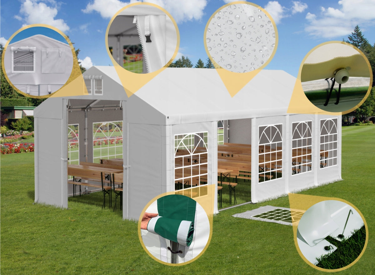 4x6m 2-3,15m Garden Event Tent Pavilion - VARIOUS COLORS Packaging status original