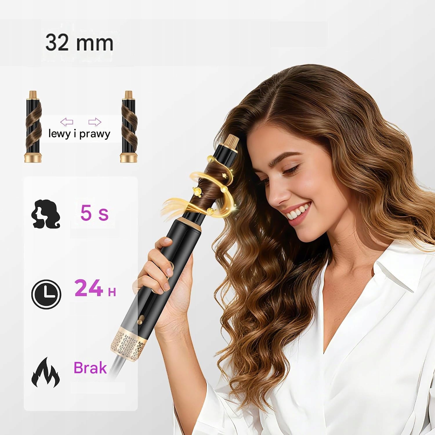 5-IN-1 DRYING BRUSH WITH LCD DISPLAY – CURLING IRON AND HAIR DRYER Packaging status original