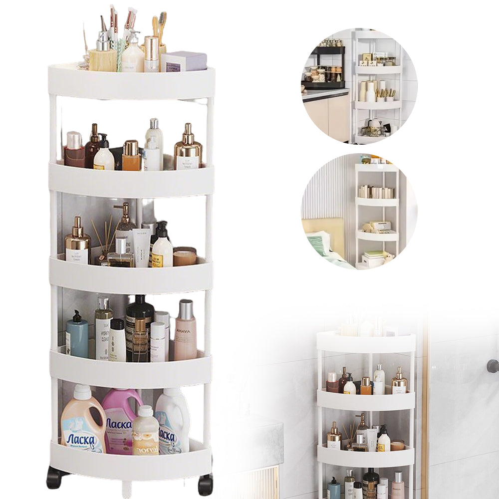 5-TIER CORNER DISPLAY RACK MULTIFUNCTIONAL BATHROOM SHELVING UNIT