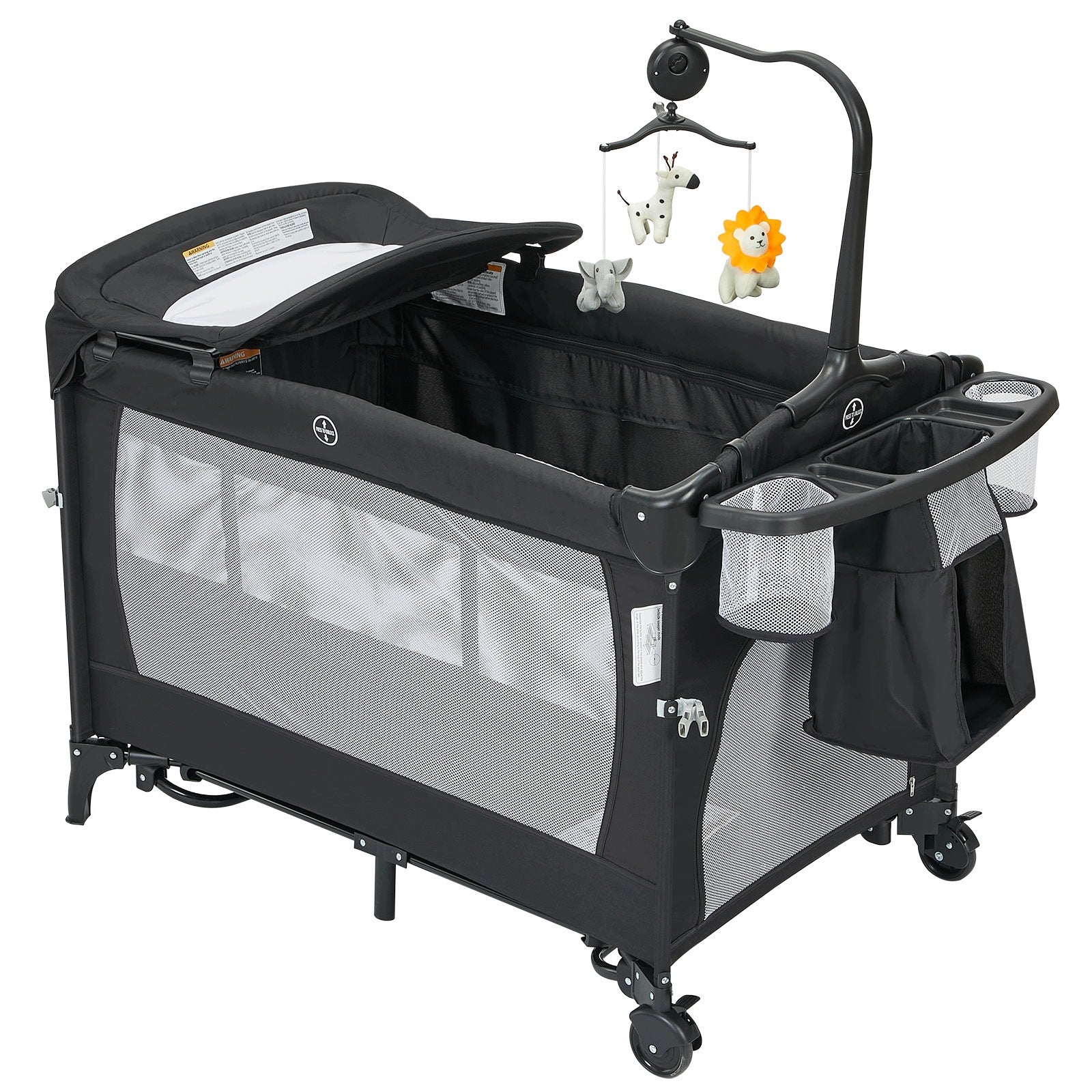 5 in 1 Baby Playard, Bedside Crib with Changing Table & Bassinet