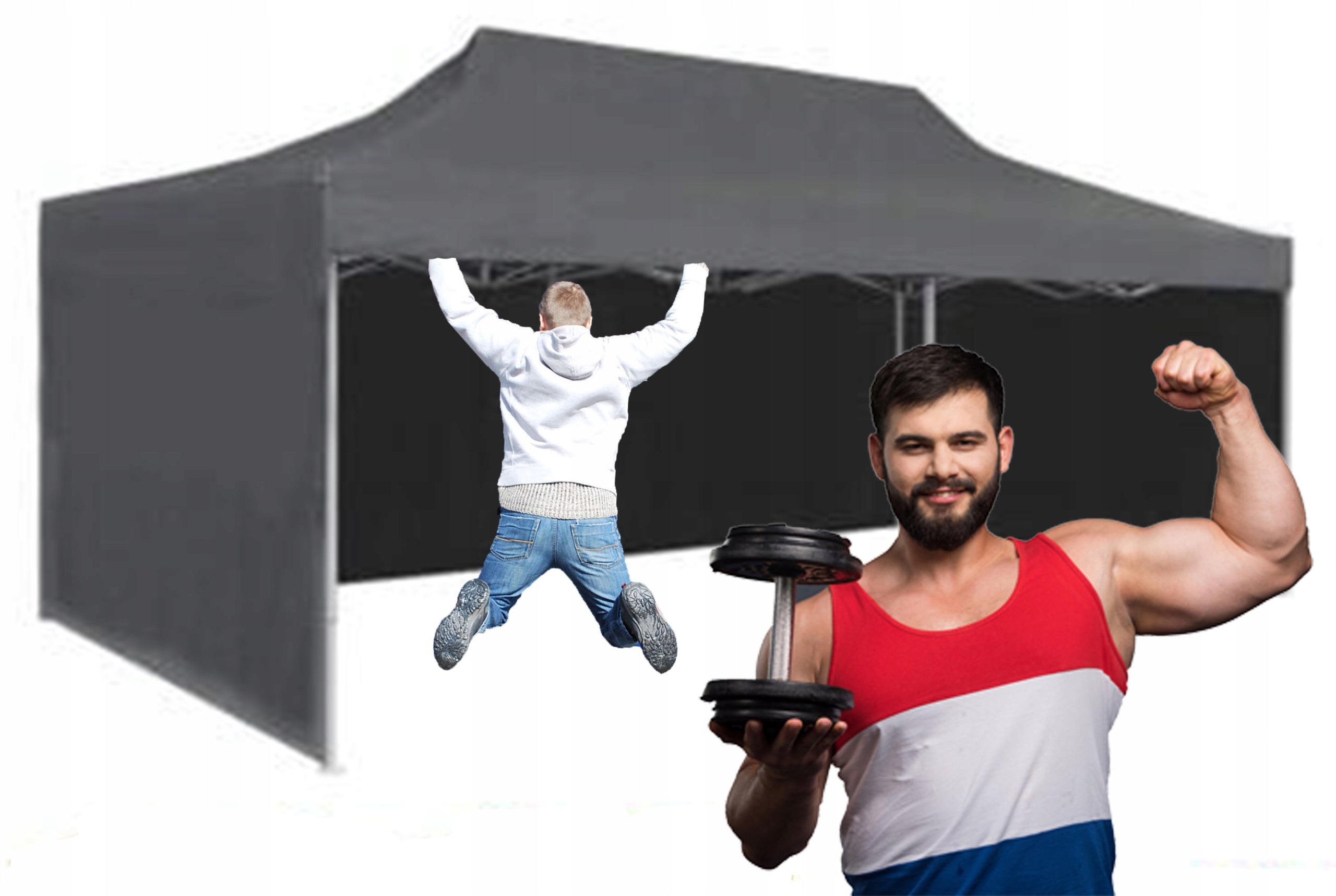 50 KG 3x6 PREMIUM POWER GARDEN TENT TRADE PAVILION EXPRESS UNFOLDED Width 3 m