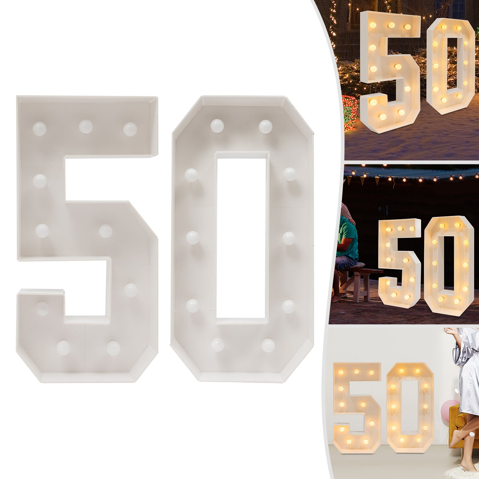 50 Light Up Numbers, Digital Light for Birthday, with 20-LED Bulbs Packaging status original