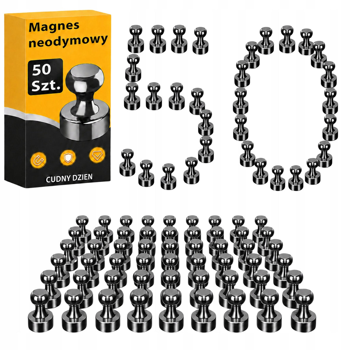 50 PIECES NEODYMIUM MAGNETS FOR BOARD REFRIGERATOR VERY STRONG NEODYMIUM PINS