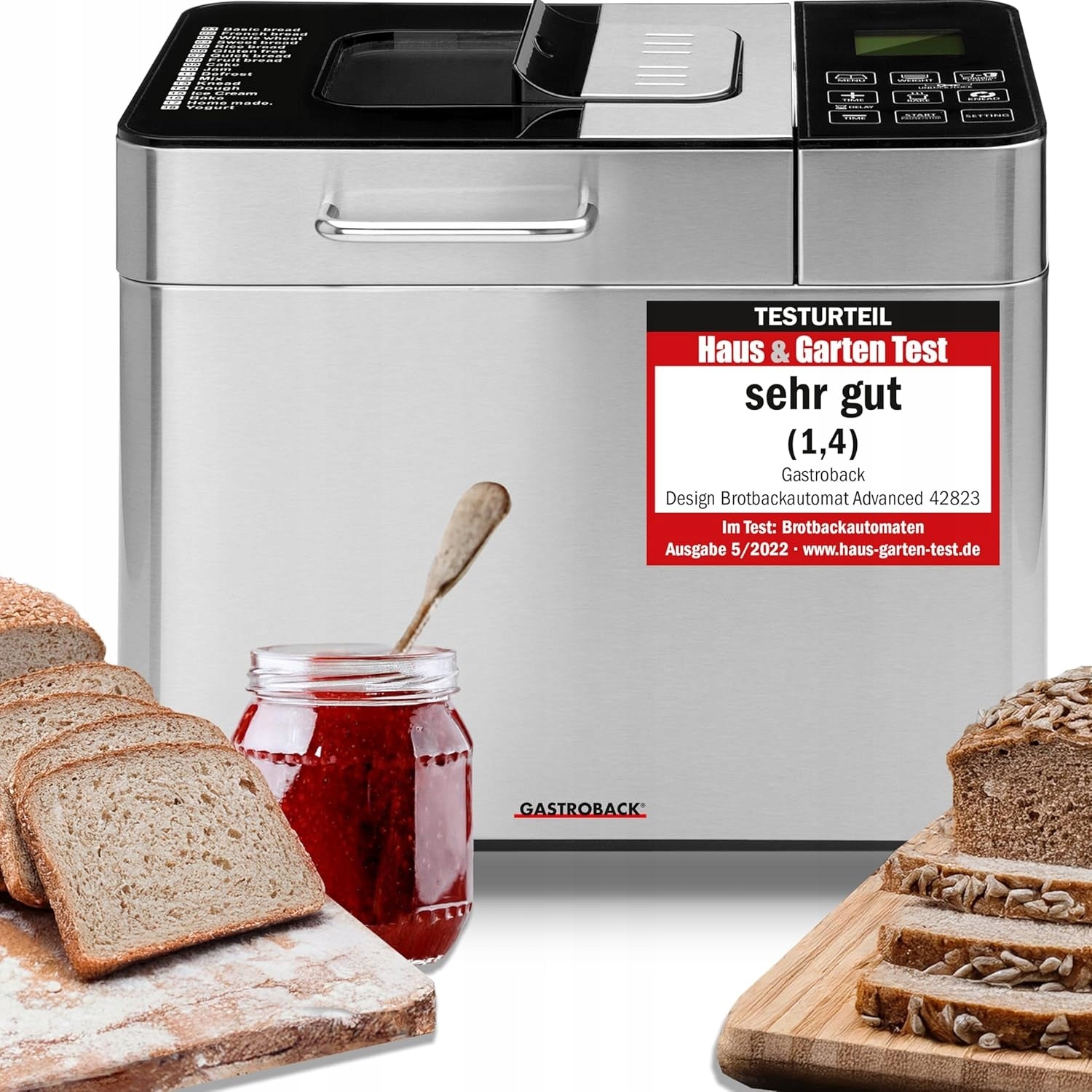 500W 18 STAINLESS STEEL BREAD MACHINE 1KG
