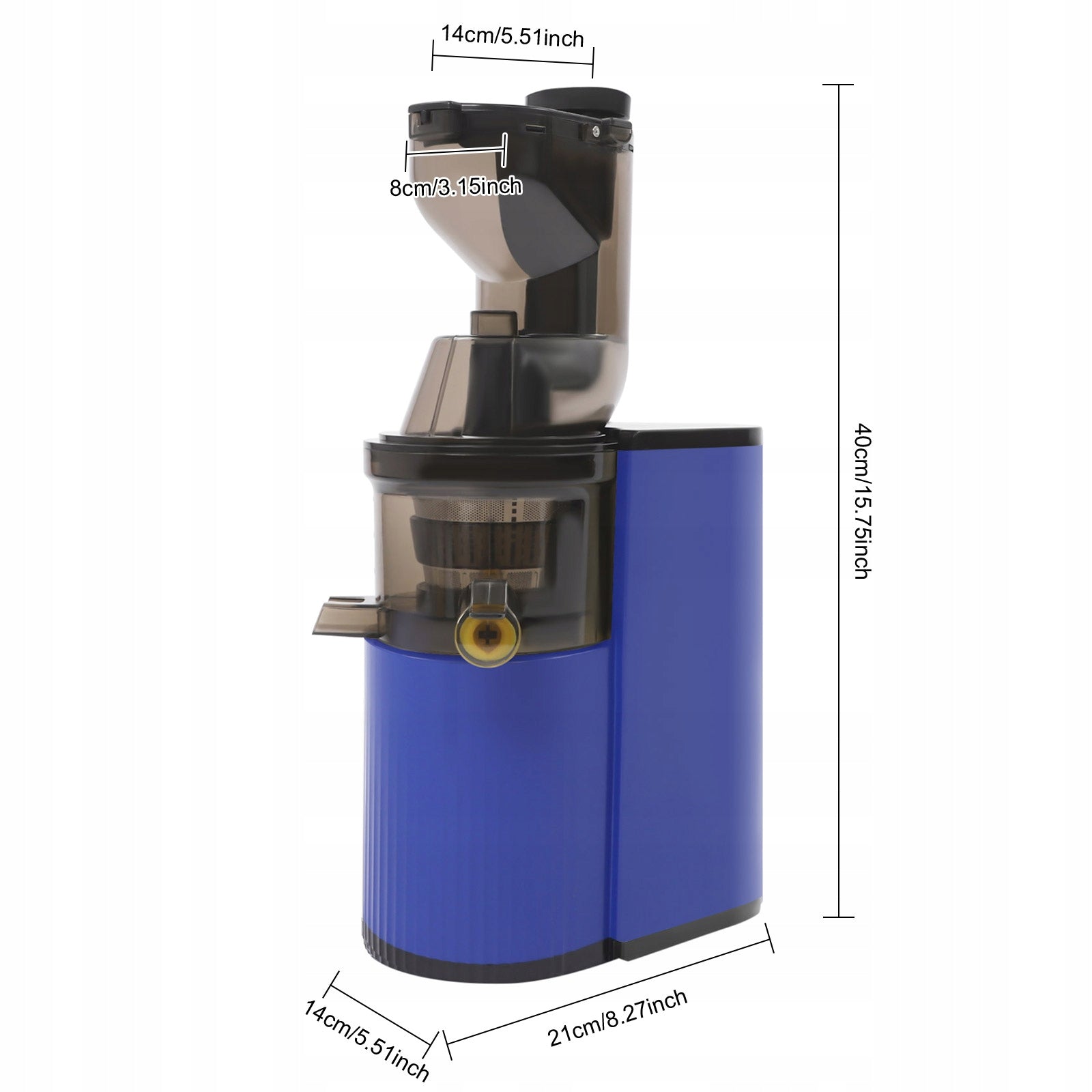500ml Electric Fruit Juicer, Blue Centrifugal Juicers, 800W Juicer, 220V Packaging status original