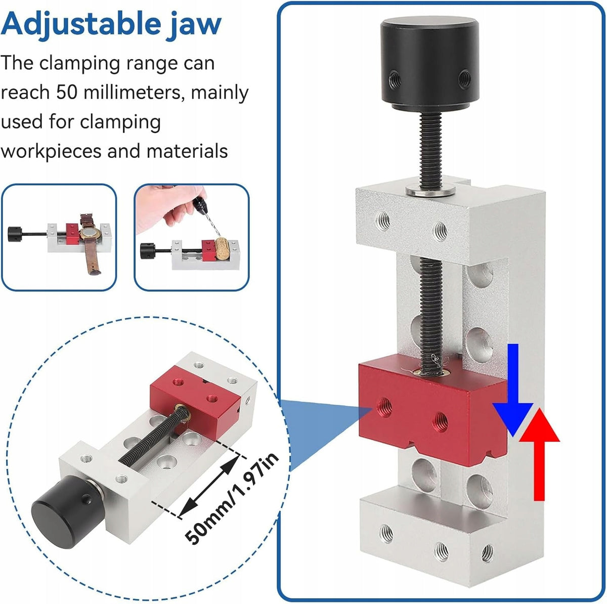 50MM MINI ALUMINUM CLAMP FLAT TABLE VISE Vise type manual