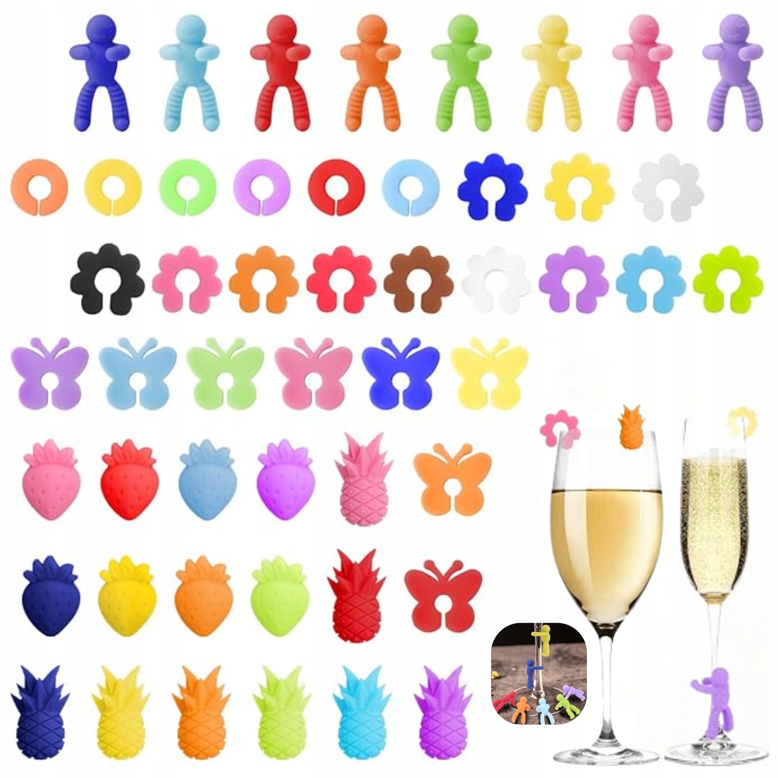 50x Colorful Glass Markers Glass Cups Glasses For Drinks