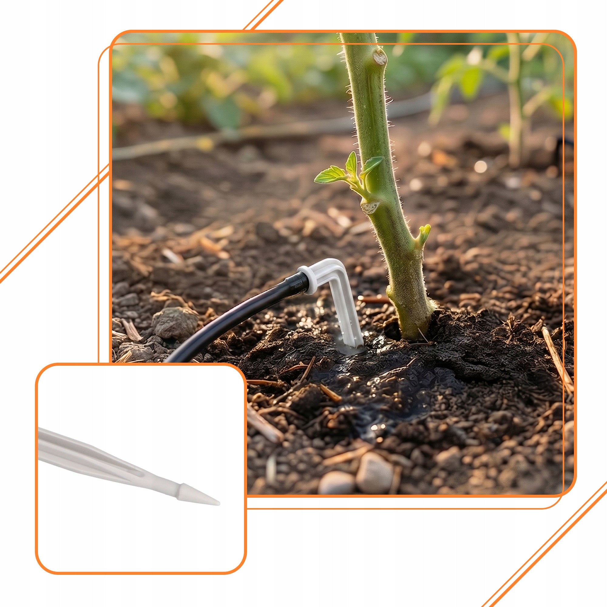 50x Stick Dropper EMITTER 5 mm 50 cm Irrigation Droplet Angle Packaging status original