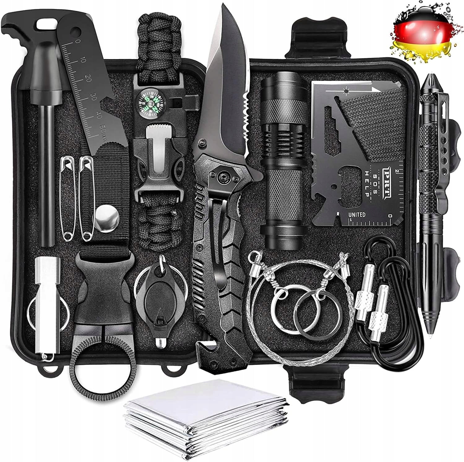 54 in 1 Army Survival Kit Emergency Equipment, for Gift