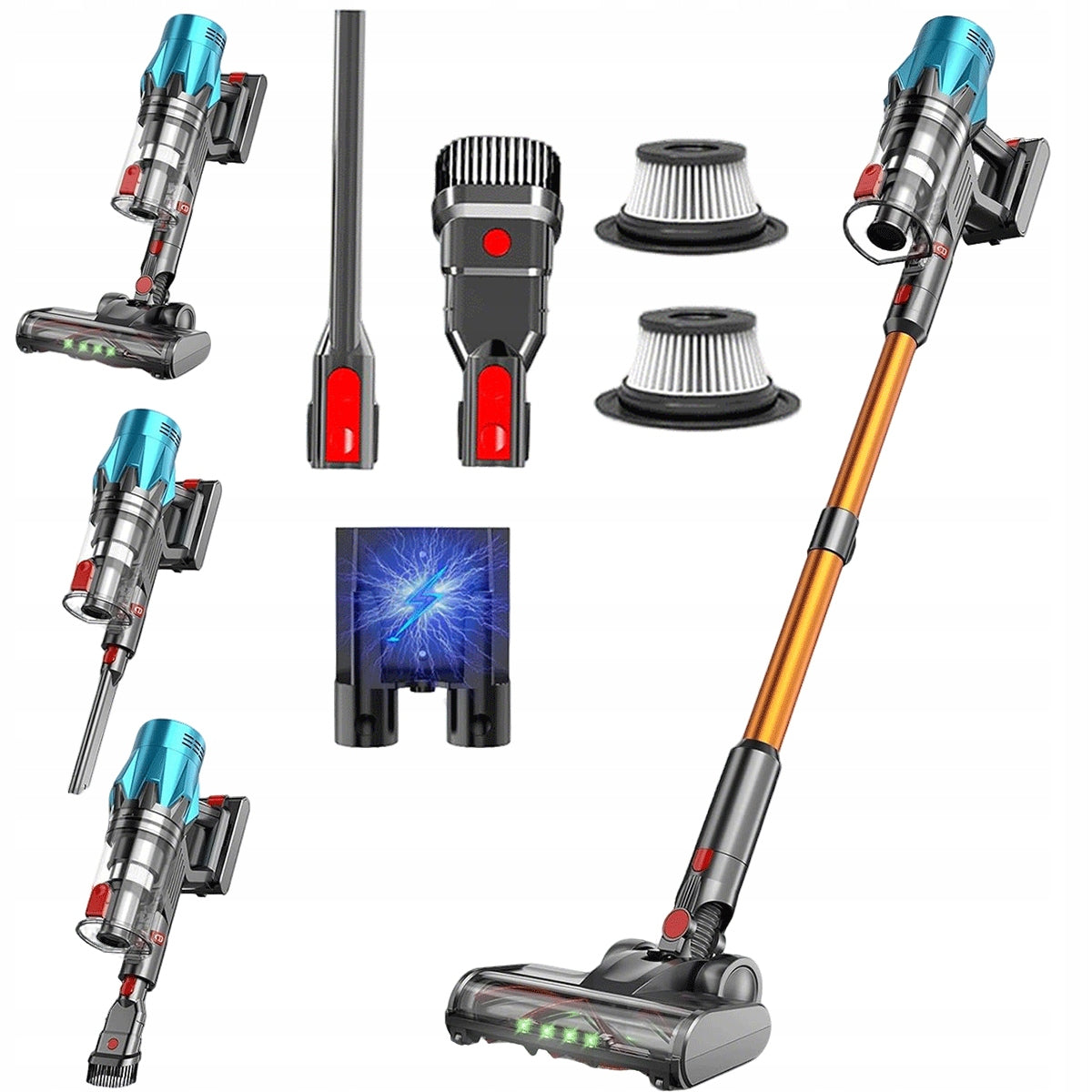 550W 55KPA CORDLESS UPRIGHT AND HANDHELD VACUUM CLEANER WITH ELECTROBRUSH