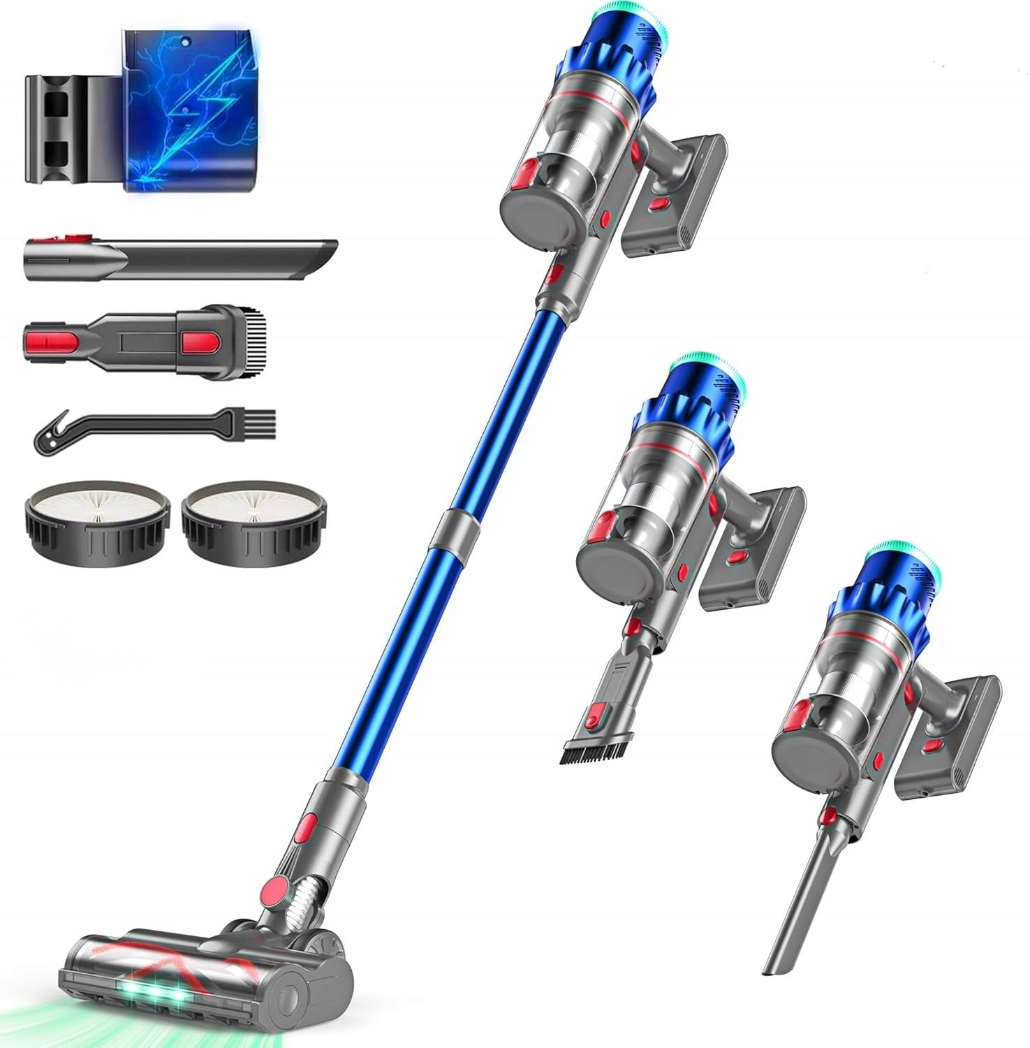 550W HEPA 60min Cordless Upright Vacuum Cleaner for Carpets and Hair