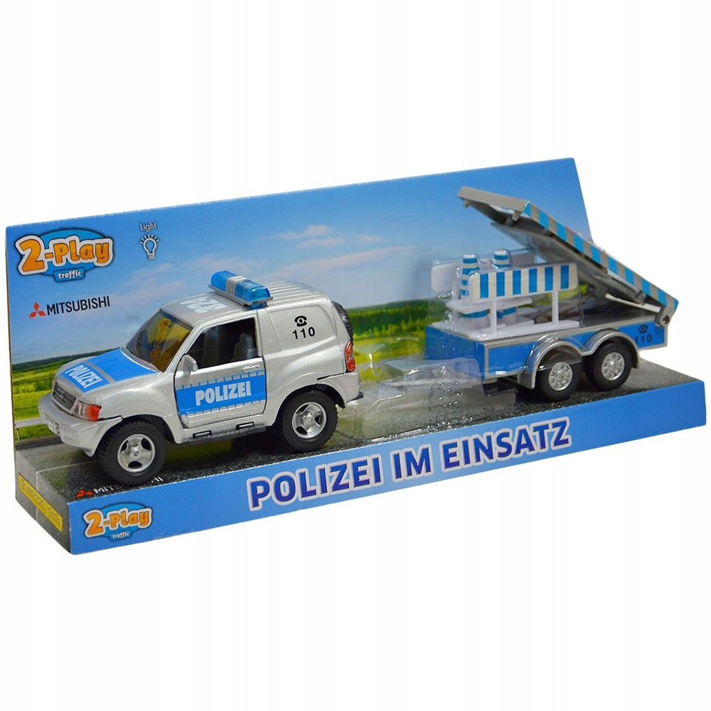 575025 CAR POLICE WITH TRAILER AND SIGNS