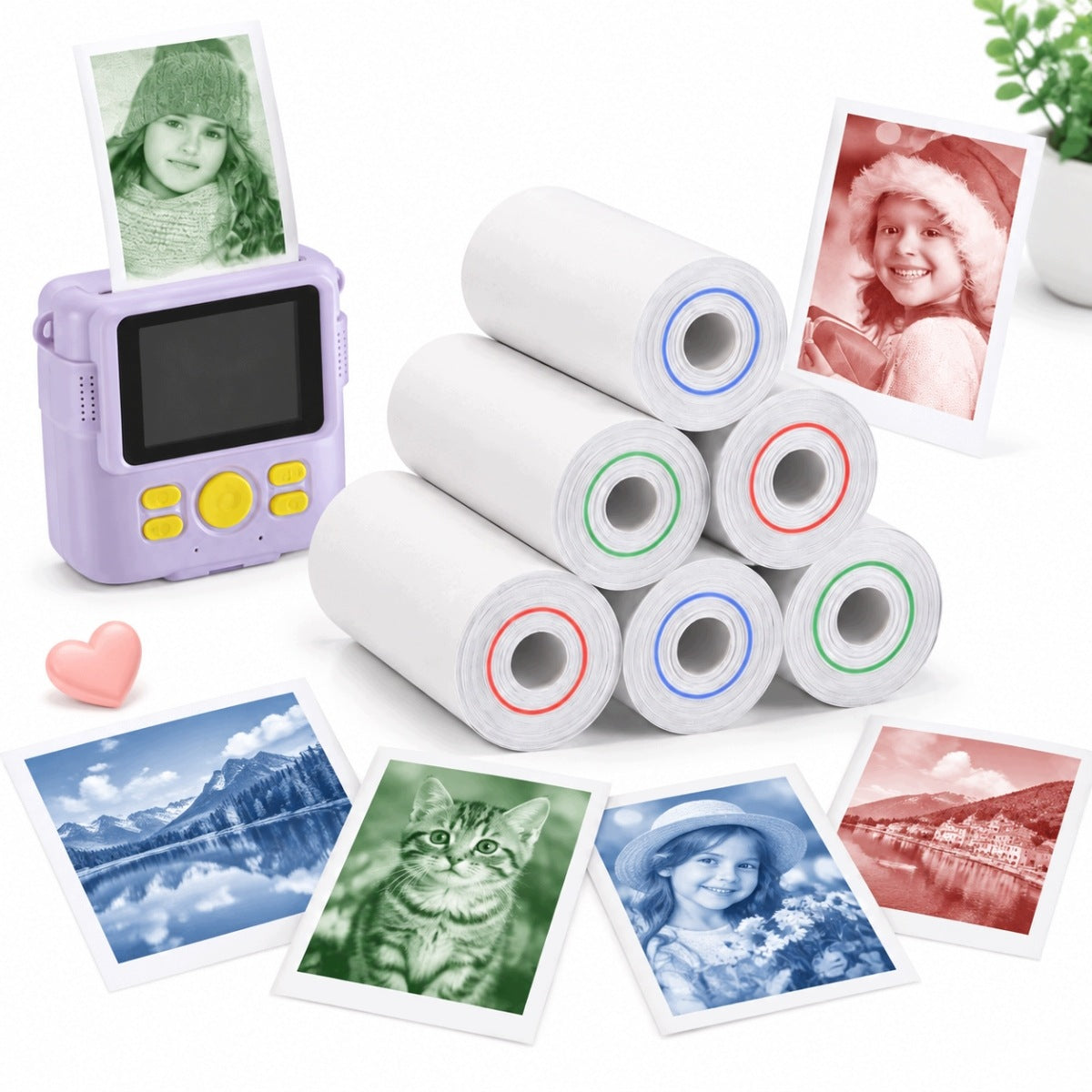 57X25MM THERMAL PRINTER PAPER 8 ROLLS KIDS STICKER
