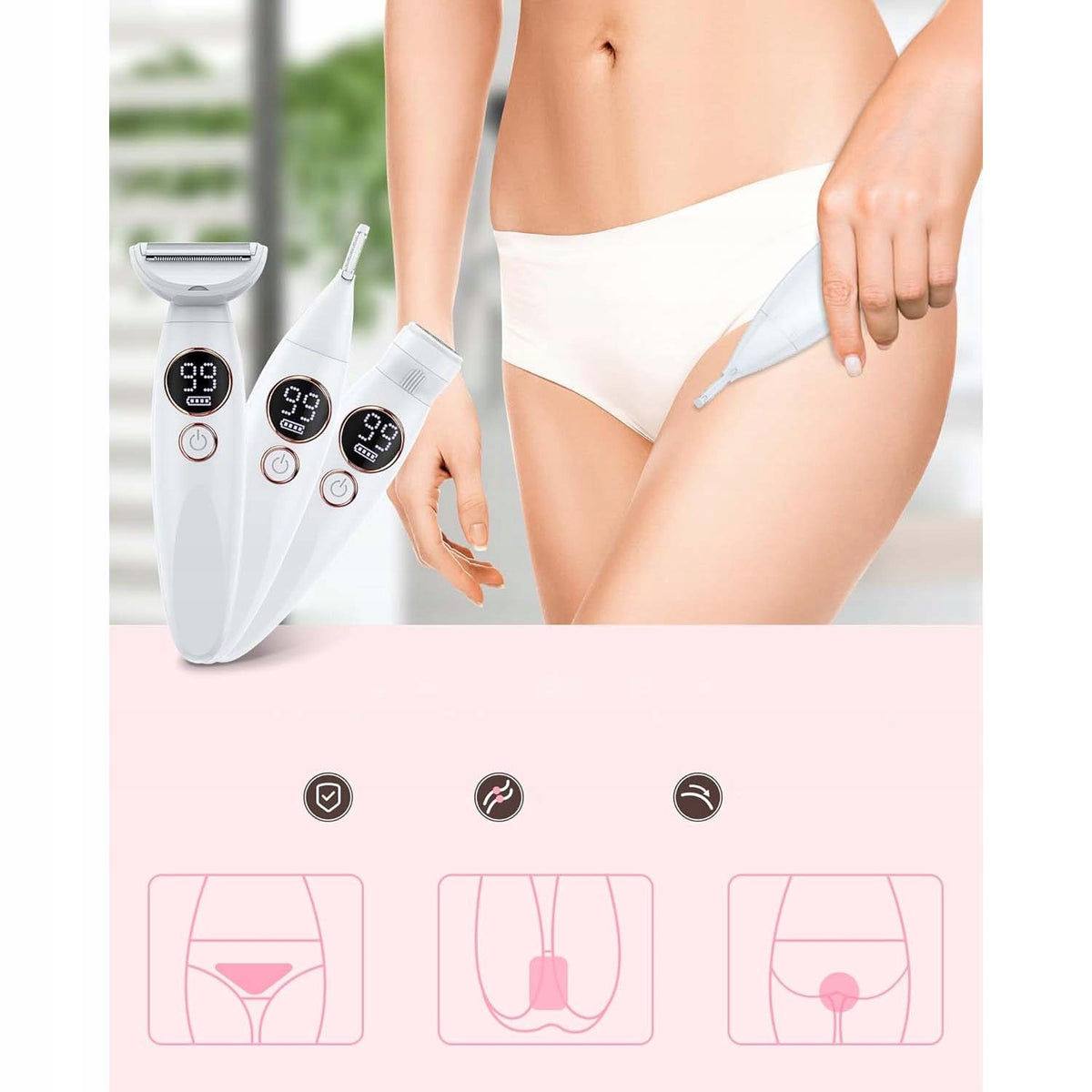 5IN1 WOMEN'S BODY LEG BIKINI SHAVER WATERPROOF WOMEN'S HAIR REMOVAL MACHINE Medical device no