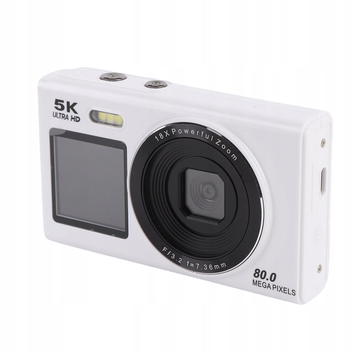 5K Dual Screen Digital Camera 18x Zoom 80MP WiFi Vlog DU
