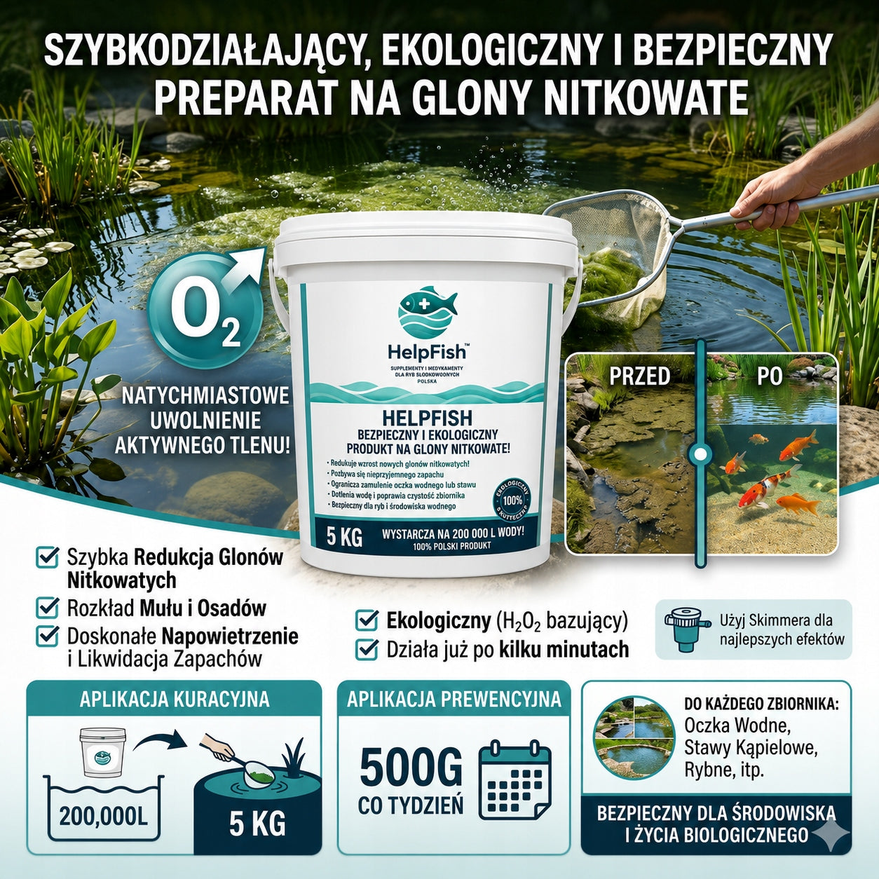 5KG eliminates filamentous algae sludge purifies water oxygenates antialgae Packaging status original