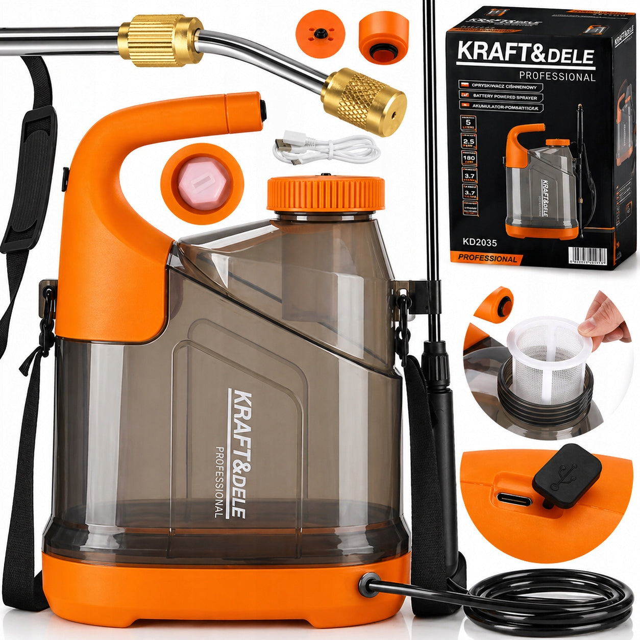 5L GARDEN CORDLESS SPRAYER PORTABLE LIGHTWEIGHT PRESSURE SPRAYER