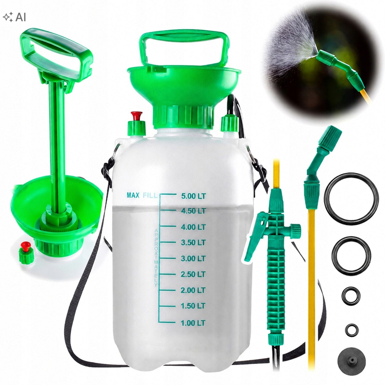 5L HANDHELD PRESSURE SPRAYER PLANT WASHER ADJUSTABLE NOZZLE