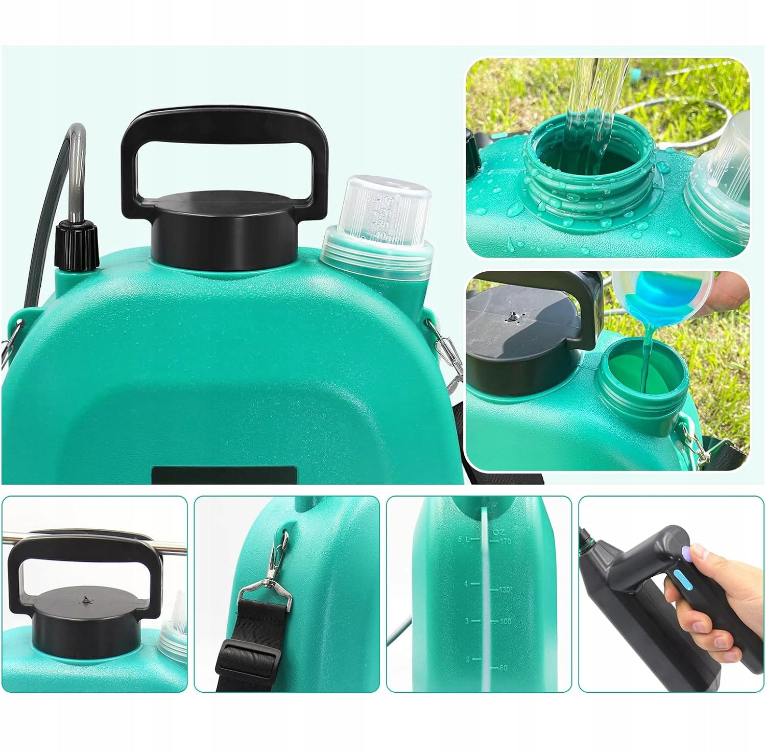 5L USB Cordless Sprayer with Adjustable Nozzle for Garden Long lance Power supply rechargeable battery