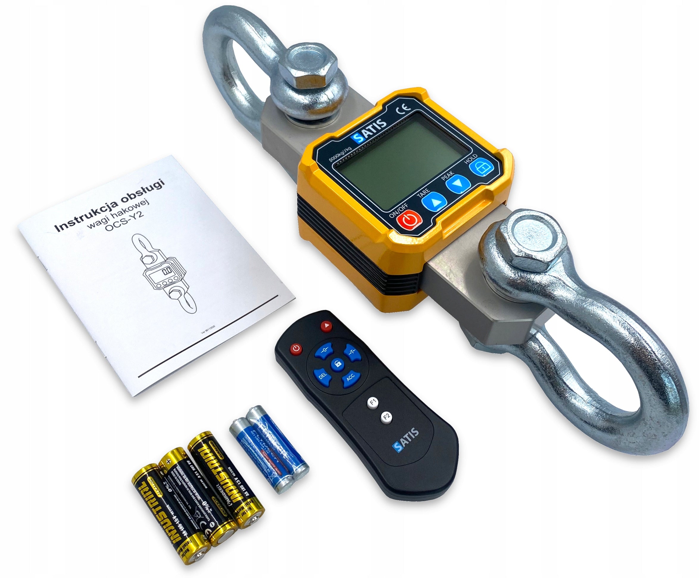 5T 5000KG ELECTRONIC BATTERY OPERATED HOOK SCALE + INDUSTRIAL REMOTE CONTROL Additional information auto-off option tare function LCD display back light