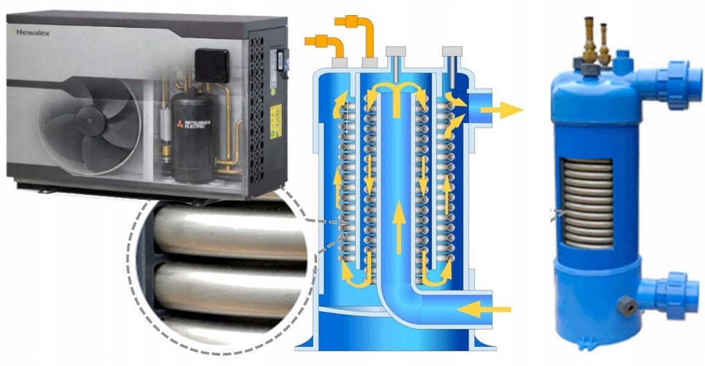 Baseino šilumos siurblys HEWALEX PCWBi 17,8 kW su bajpasu