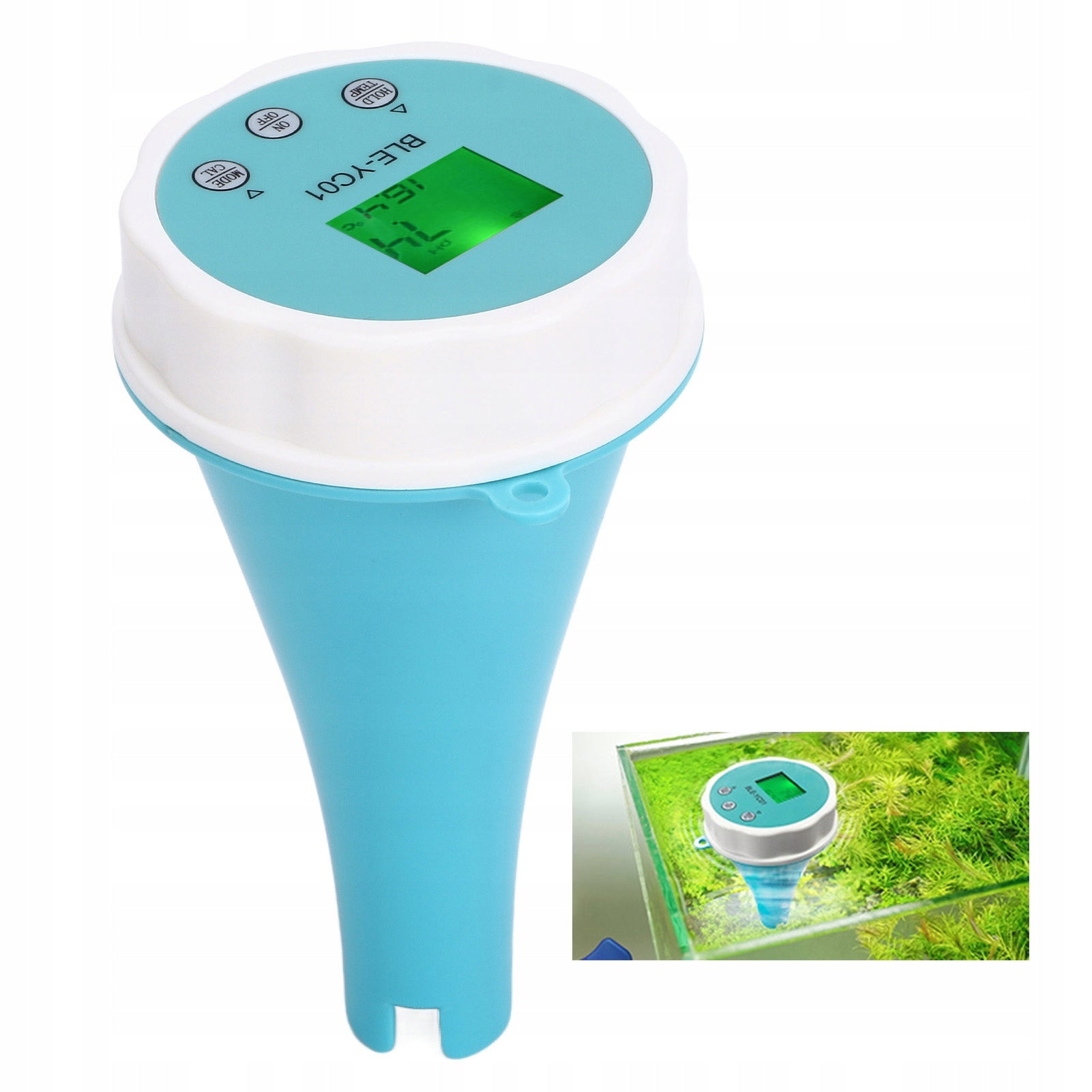 Vandens kokybės matuoklis PH/EC/TDS/ORP/temperatūros/chloro, Bluetooth, akvariumams ir baseinams