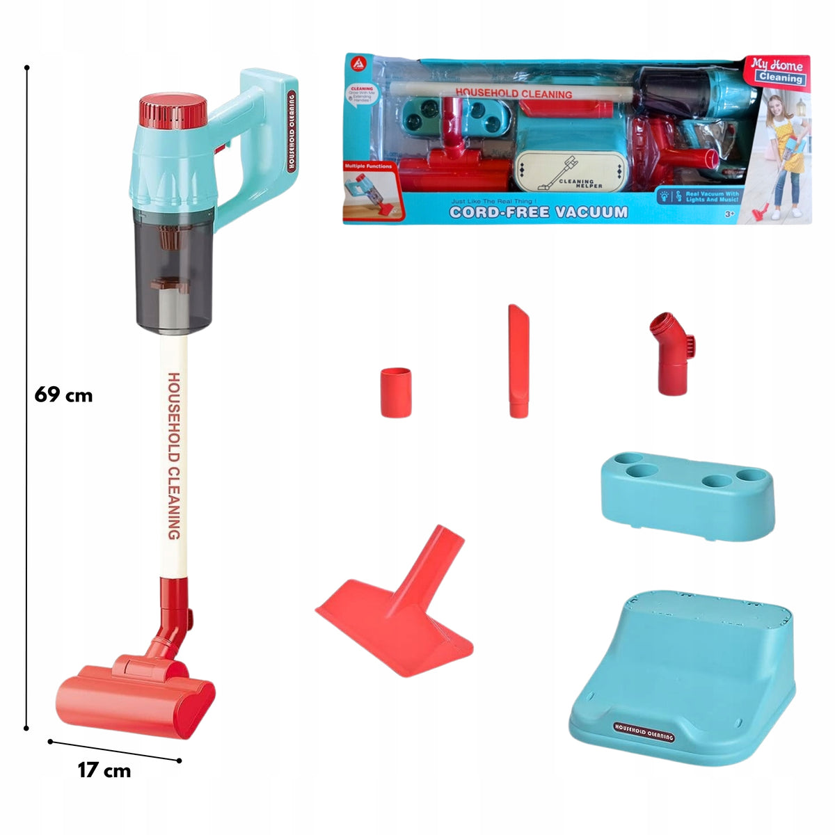 5in1 ELECTRIC VERTICAL VACUUM CLEANER FOR KIDS TOY 3 TIPS STAND Manufacturer code ODKURZACZ