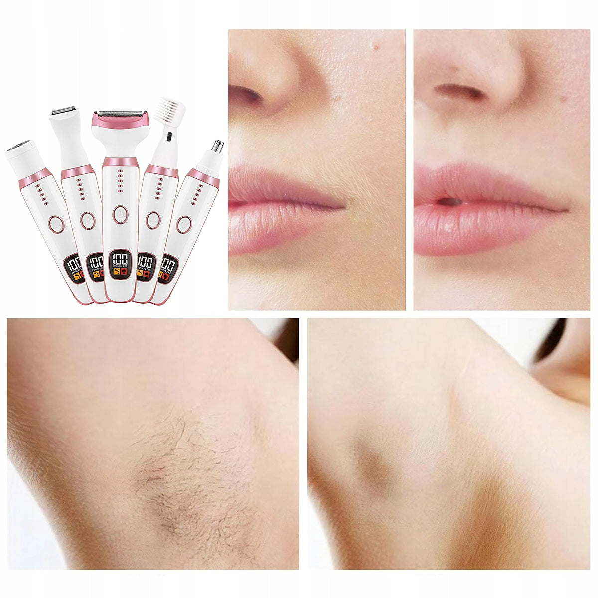 5in1 FACE LEG BODY EPILATOR NOSE TRIMMER EYEBROW BIKINI WOMEN'S SHAVER Model 6974521715061