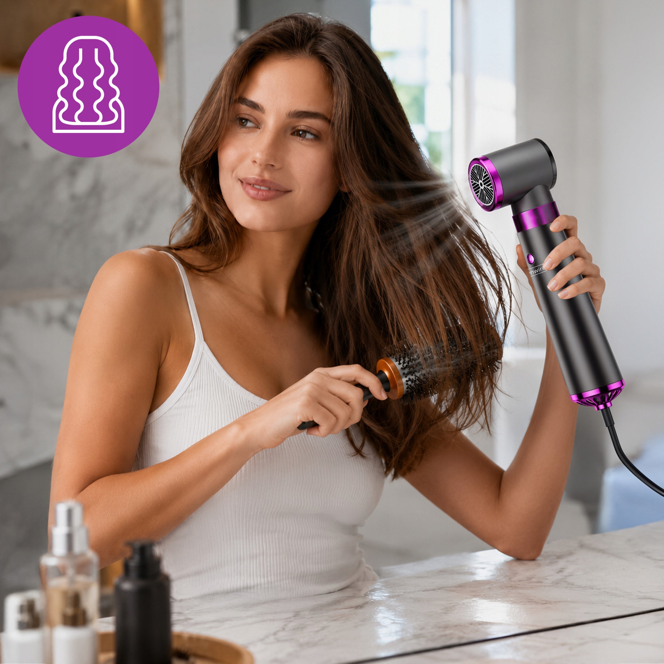 5in1 Hair Curler Dryer with Ionization Straightening Brush STRONG SET Manufacturer code Mini Lokówko Suszarka 5w1 do Włosów ZESTAW