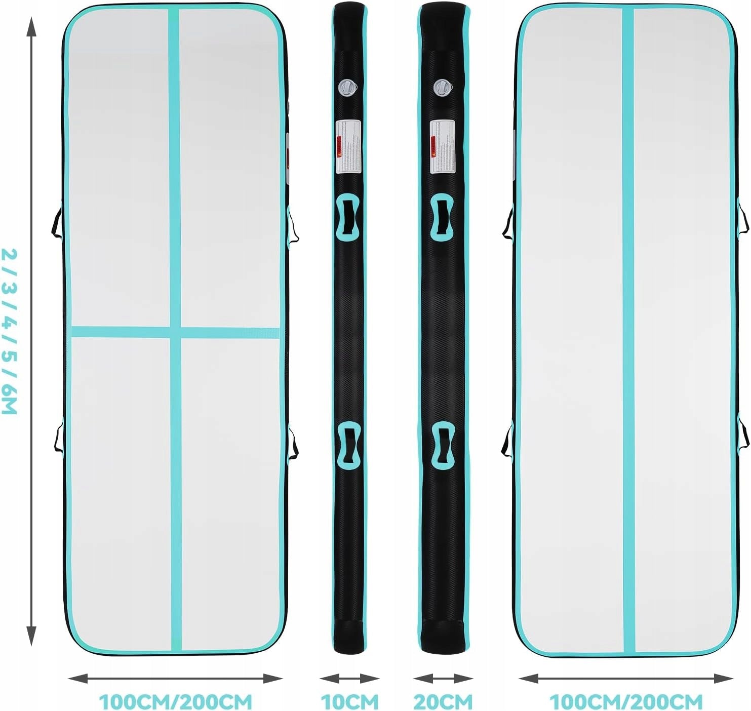 5m x 1m x 20cm AIR TRACK LARGE PUMPED Artistic Gymnastic Mat Brand no brand