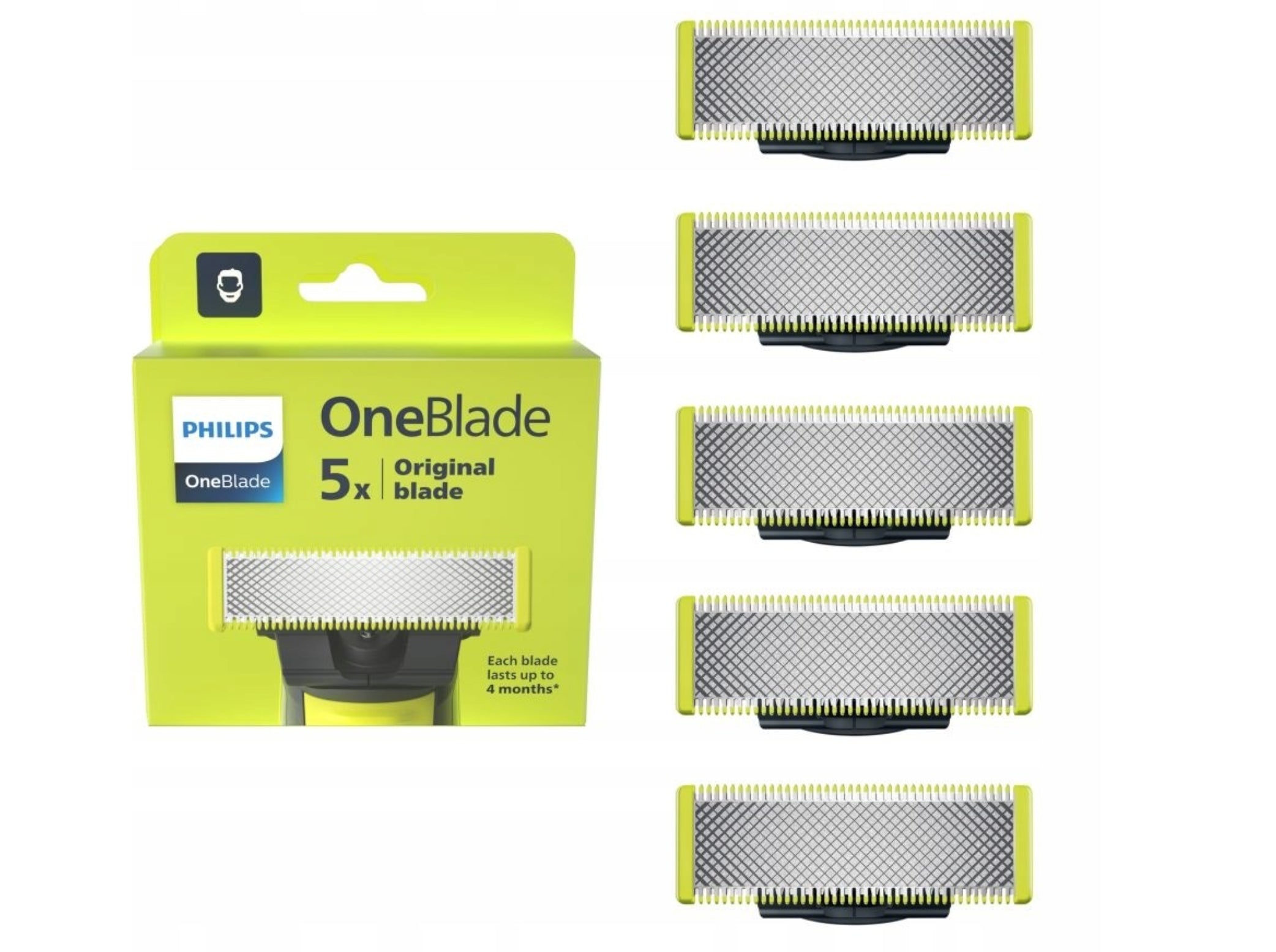 5pcs Replacement Blades for PHILIPS OneBlade Original QP250/50 Shaver