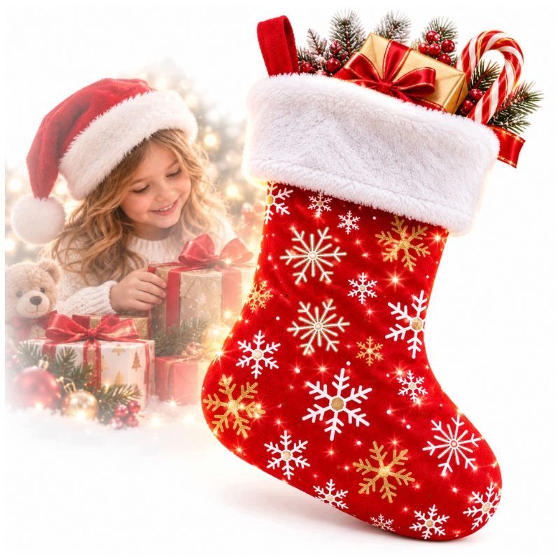 5x CHRISTMAS SOCK FOR SANTA GIFTS FOR FIREPLACE SANTA CLAUS FOR GIFT Packaging status original