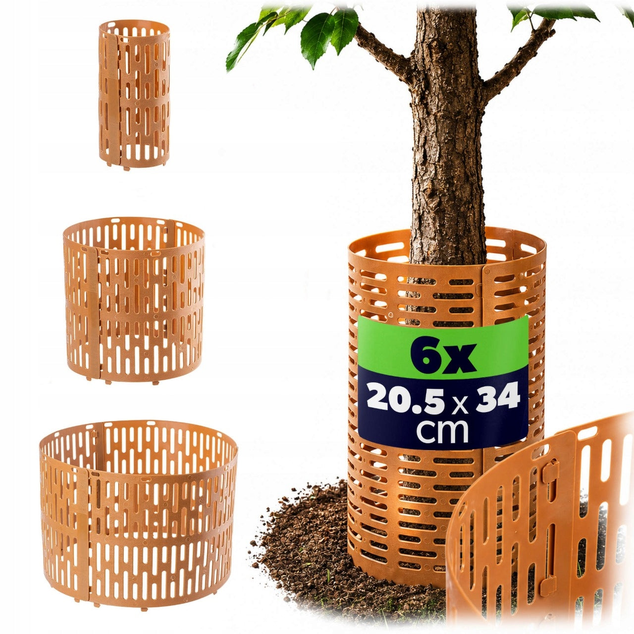 6 PACK PROTECTIVE COVER TREE TRUNK EDGING TREE PROTECTOR COVER BROWN