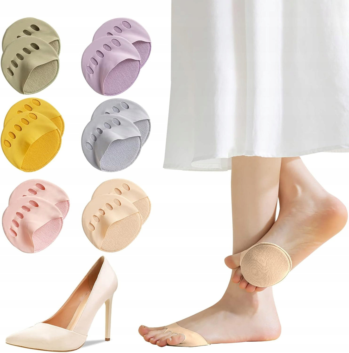 6 Pairs of Pointed Feet Women's Socks Invisible Cotton is
